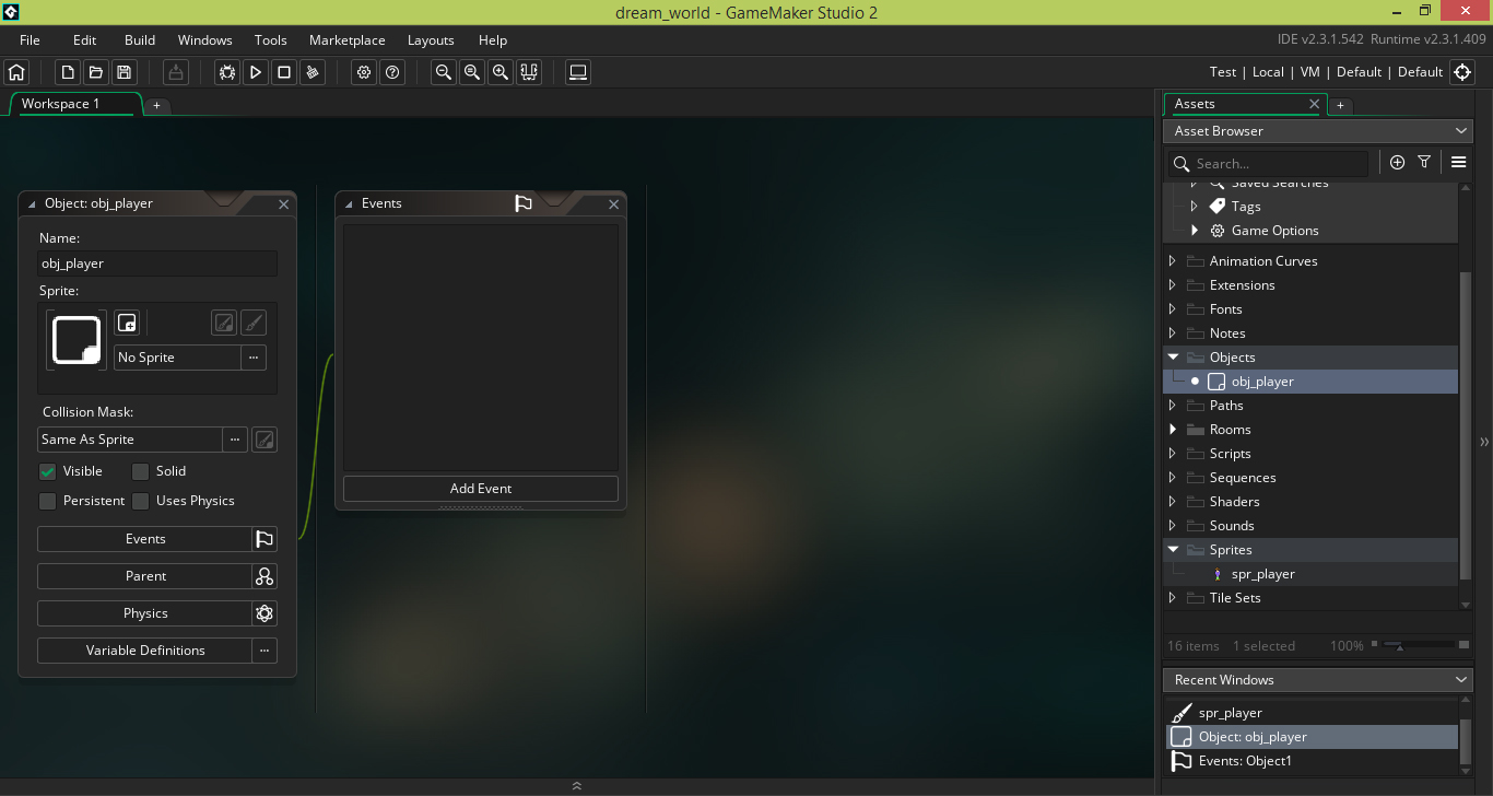 Game Maker Studio 2.3 - ������� ������ obj_player