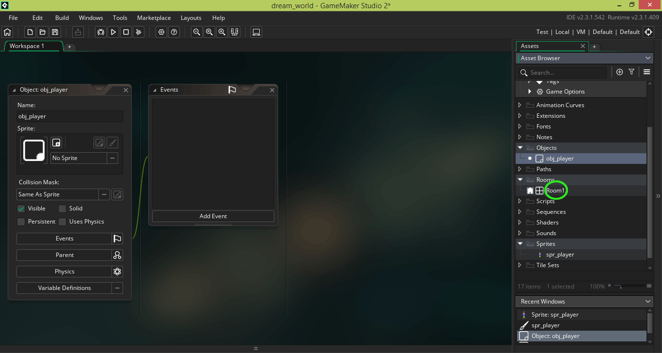 Game Maker Studio 2.3 - ����� ������� room 1