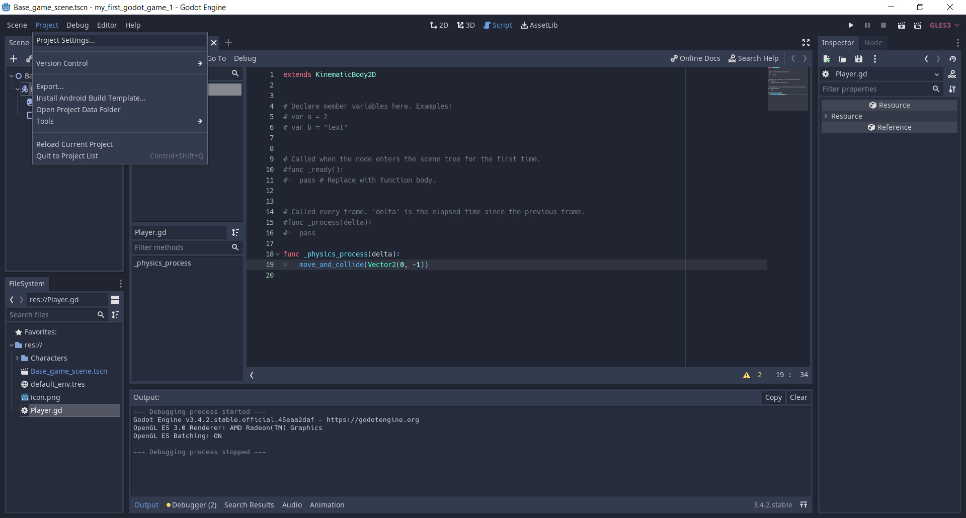 Project > Project settings - ��������� ��� ������� ������� ������
