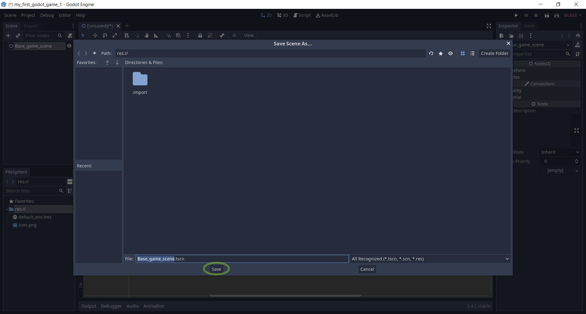 godot engine 3.4.2.stable.official - ������ ���������� ��� ��� ����� ����� � ��� ������ Save