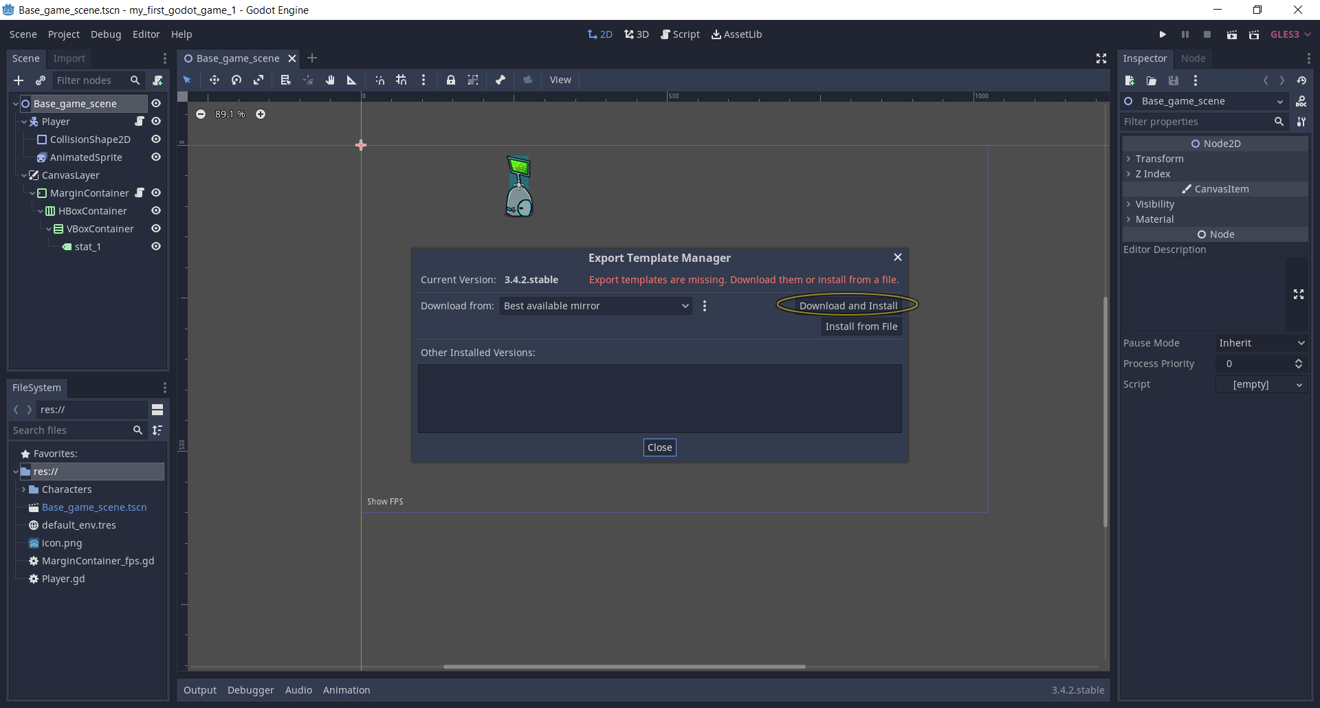 ��������� ���� Export Template Manager � ������� ����� ������ ������ Download and Install