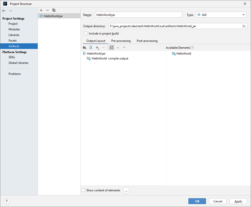 Hello World � IntelliJ 2022.2.3 Community - �������� jar ����� ��� ������� �� ������������ �������