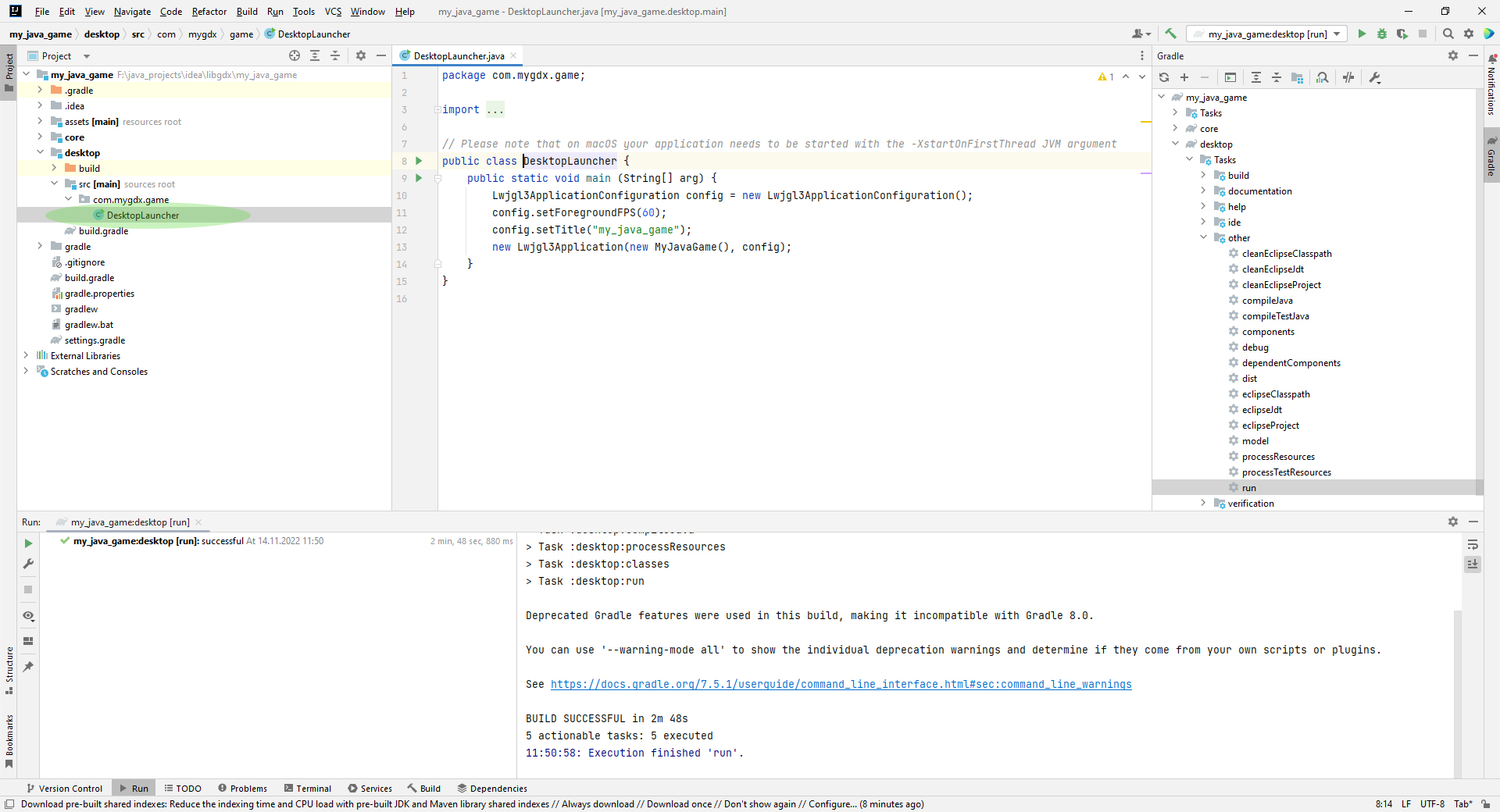 ��������� libgdx ������ �� intelliJ