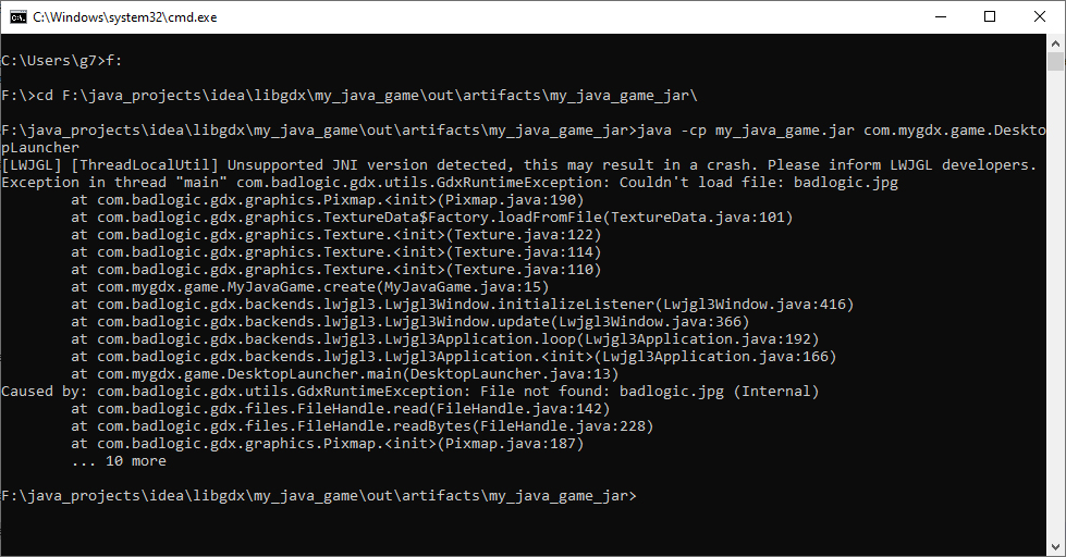 ������ my_java_game.jar �� ��������� windows