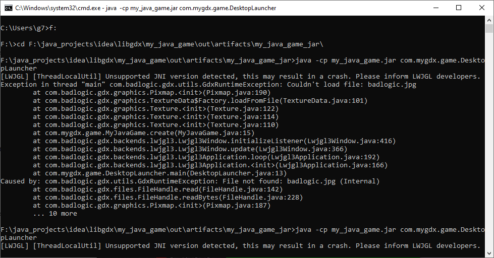 ������ my_java_game.jar �� ��������� windows